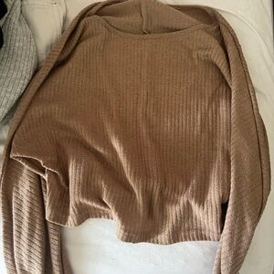 Tan sweater crop top